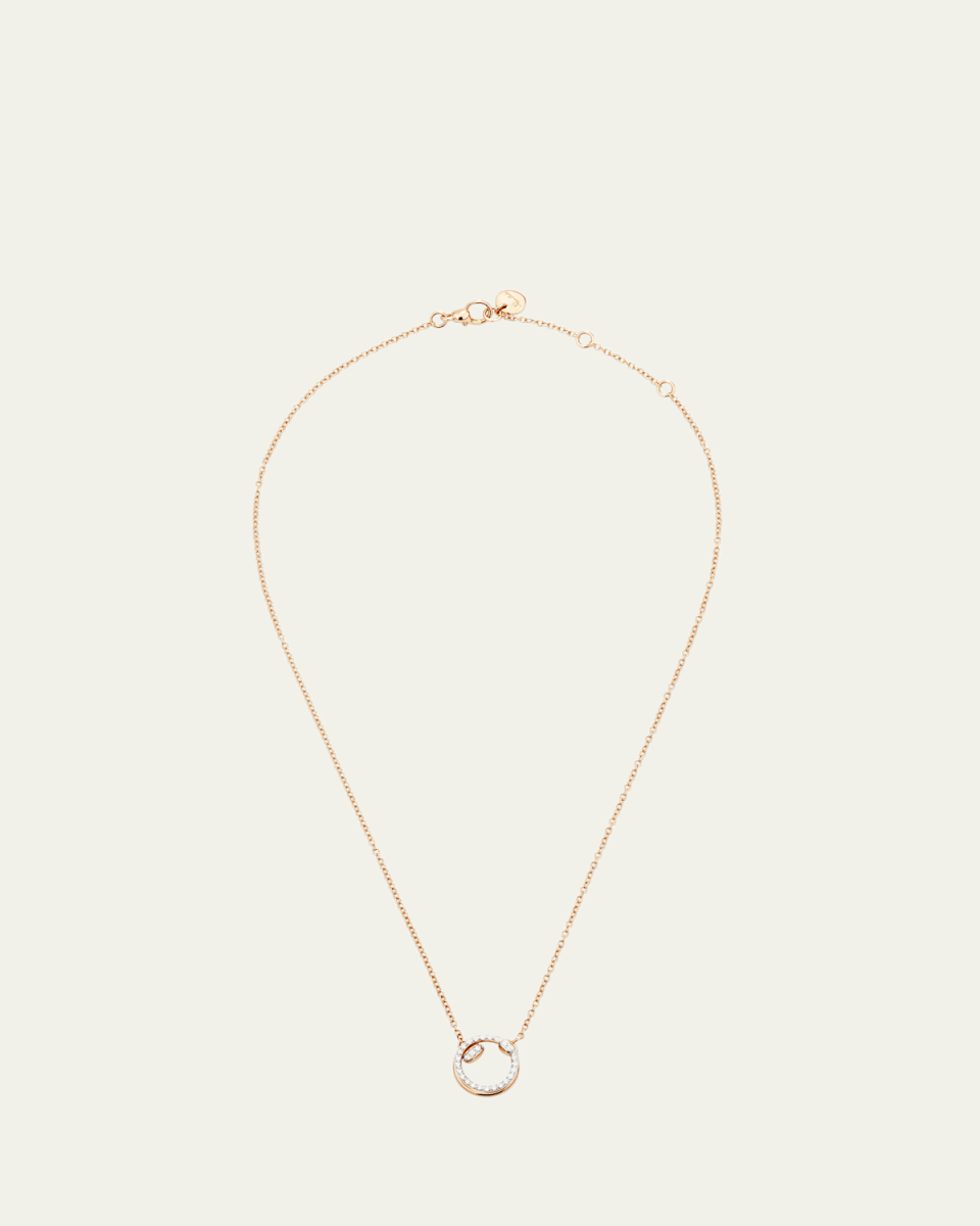 Together 18K Rose Gold Diamond Circle Pendant Necklace